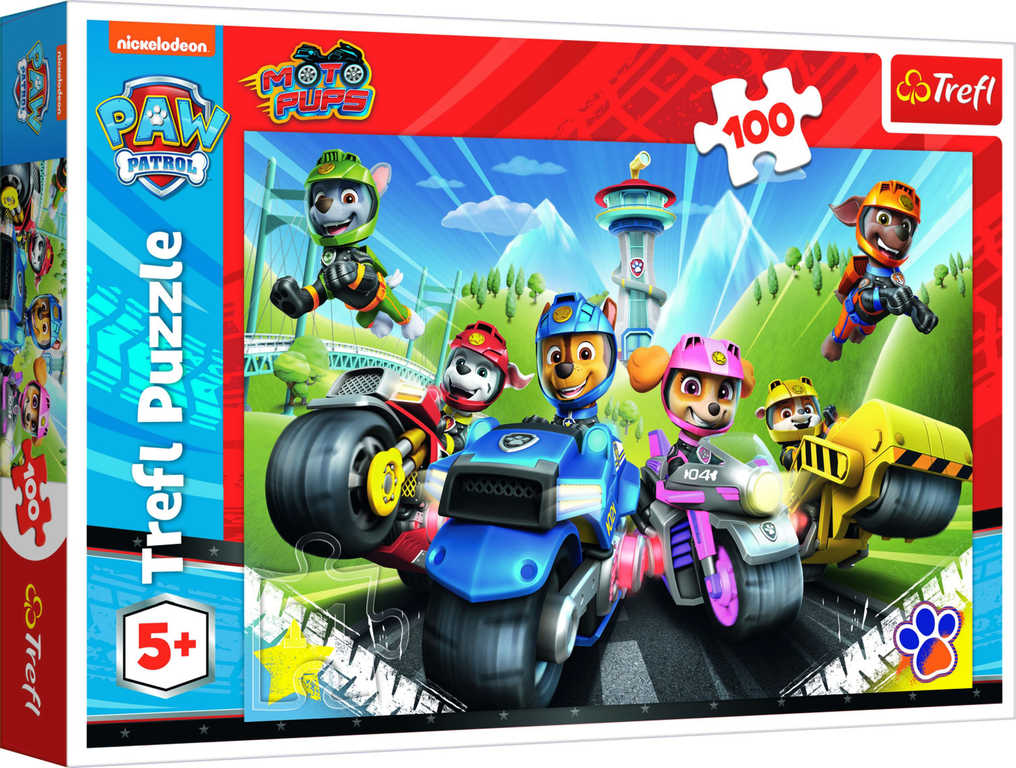 trefl-puzzle-tlapkova-patrola-na-motorkach-41x28cm-100-dilku-skladacka-v-krabici TREFL Puzzle „Paw Patrol auf Motorrädern“ 41 x 28 cm