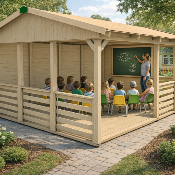Gartenhäuschen mit Boden HEROLD A3344 mit Seiten- und Rückwand 14