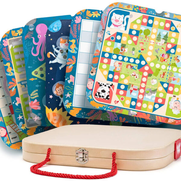 WOODY HOLZ Spieleset im Koffer 6-in-1