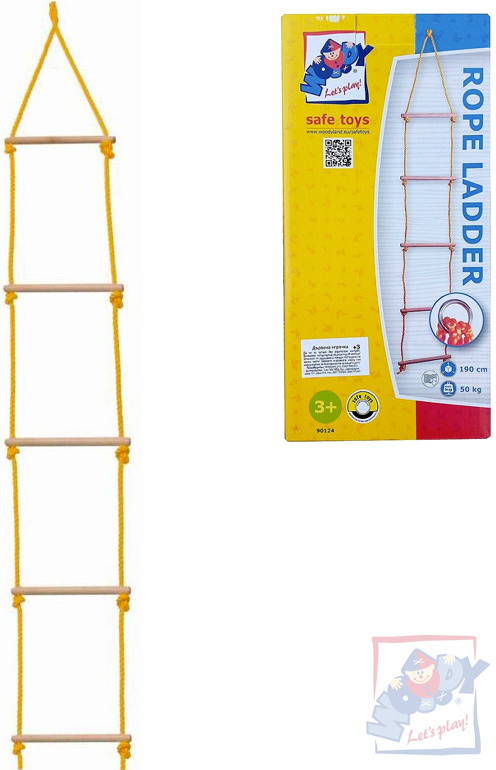 woody-zebrik-detsky-180x30cm-provazovy-do-50kg WOODY Kinderleiter 180 x 30 cm
