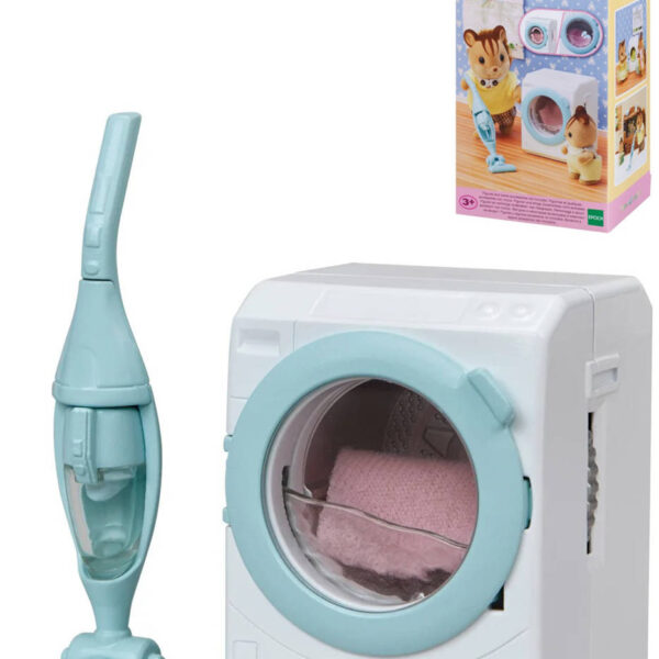 Sylvanian Families Waschmaschine + Staubsauger mit Zubehör für die Spielsets
