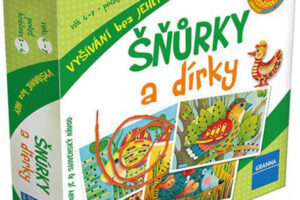 GRANNA Spiel „Schnüre und Löcher“ – Kreativ-Set: 4 Karten mit 8 Schnüren zum Sticken von Motiven