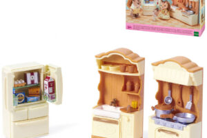 Sylvanian Families Küchenzeile mit Kühlschrank – Möbel als Ergänzung zu den Spielsets