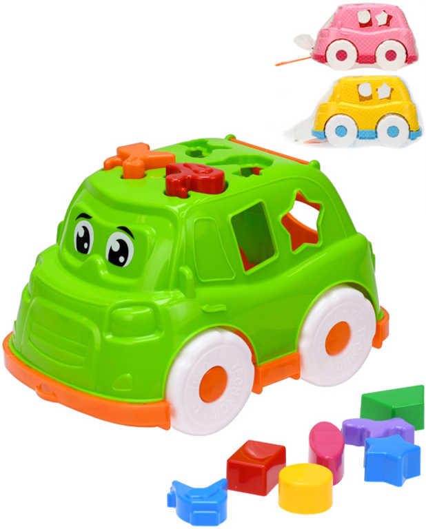 baby-auticko-set-s-vkladacimi-tvary-ruzne-barvy-vkladacka-pro-miminko Baby-Autoset mit Einsteckformen in verschiedenen Farben