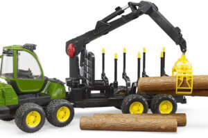 BRUDER 02133 Bworld Holztransporter JOHN DEERE 1210E