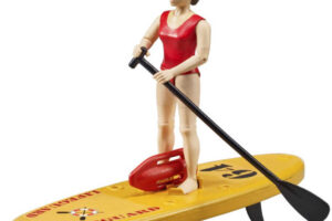BRUDER 62785 Wasserrettungsset: Rettungsschwimmer mit Paddleboard