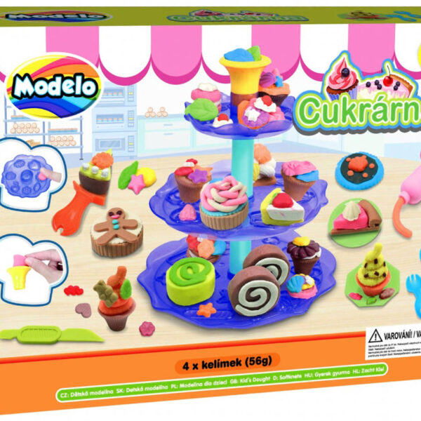 MAC TOYS Spielset „Konditorei“ – Modelliermasse mit Werkzeugen und Tortentablett