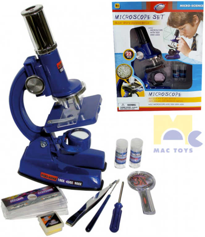 mac-toys-mikroskop-detsky-zvetseni-100-200-450x-sada-maly-vedec-23ks-v-krabici MAC TOYS Kindermikroskop mit 100/200/450-facher Vergrößerung