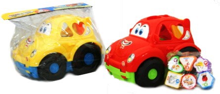 Einsteckspielzeug „Baby – Fröhliches Auto mit Augen und Würfeln“