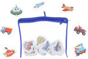 Wasser-Aufkleber „Baby-Schaumtiere“ – 16-teiliges Set in einem Netzbeutel mit Reißverschluss für die Badewanne
