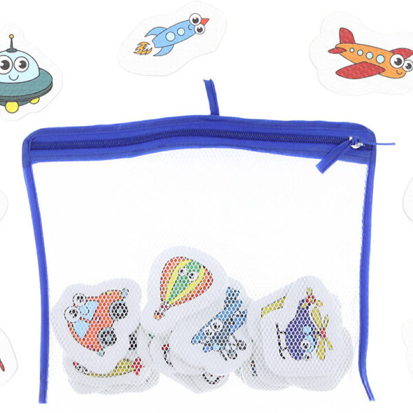 Wasser-Aufkleber „Baby-Schaumtiere“ – 16-teiliges Set in einem Netzbeutel mit Reißverschluss für die Badewanne