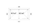 Gartenhaus Bianca 8,3 m² mit doppelt verglasten Schiebetüren (Set 504) – Bild 5