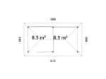 Gartenhaus Bianca 8,3 m² mit doppelt verglasten Schiebetüren (Set 504) – Bild 6