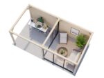 Gartenhaus Bianca 8,3 m² mit Schiebetüren mit Doppelverglasung (Set 505) – Bild 3