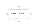 Gartenhaus Bianca 8,3 m² mit Schiebetüren mit Doppelverglasung (Set 505) – Bild 6