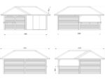 Gartenhaus mit Pergola „Bianca“, 24,9 m² (mit doppelt verglasten Schiebetüren) – Set 509 – Bild 4
