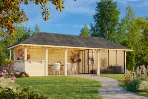 Gartenhaus mit Pergola „Bianca“