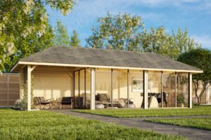 Gartenhaus mit Pergola „Bianca“
