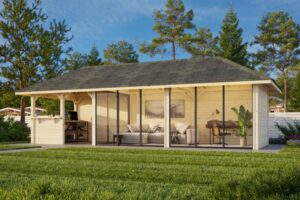 Gartenhaus mit Pergola „Bianca“