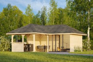 Gartenhaus mit Pergola „Bianca“
