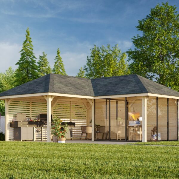 Gartenhaus mit Pergola „Bianca“