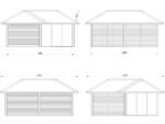 Gartenhaus mit Pergola „Bianca“, 24,9 m² (mit Schiebetüren) – Set 211 – Bild 4