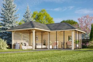 Gartenhaus mit Pergola „Bianca“