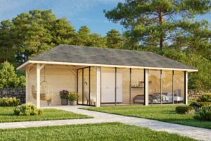 Gartenhaus mit Pergola „Bianca“