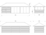 Gartenhaus mit Pergola „Bianca“, 24,9 m² (mit Schiebetüren) – Set 219 – Bild 4