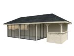 Gartenhaus mit Pergola „Bianca“, 24,9 m² (mit Schiebetüren) – Set 219 – Bild 8