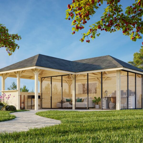 Gartenhaus mit Pergola „Bianca“