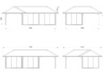 Gartenhaus mit Pergola „Bianca“, 33,2 m² (mit doppelt verglasten Schiebetüren) – Set 521 – Bild 4