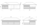 Gartenhaus mit Pergola „Bianca“, 33,2 m² (mit Schiebetüren) – Set 220 – Bild 4
