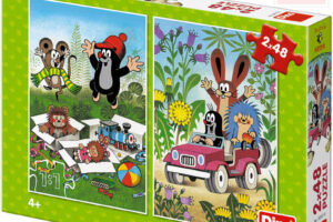 DINO Puzzle 2x48 Teile „Der Maulwurf freut sich“ (Krteček) 18x26