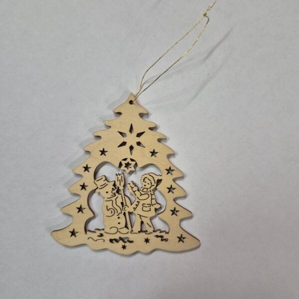 Weihnachtsbaumschmuck aus Holz – Bäumchen – Schneemann