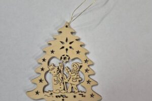 Weihnachtsbaumschmuck aus Holz – Bäumchen – Schneemann