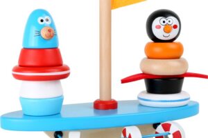 Holzpuzzle „Südpol“ und Wippspielzeug